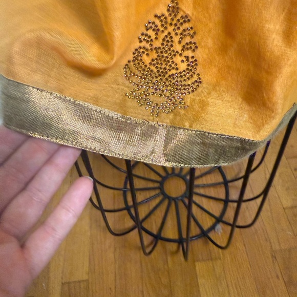 Vibrant Yellow/Orange Flutter Sleeve Plunge Neck Midi Kaftan - Picture 5 of 7